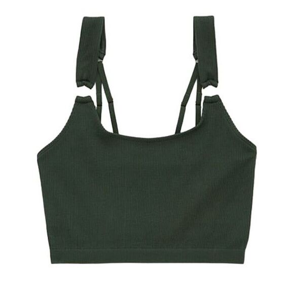 Aerie Seamless Ring Longline Bralette Sycamore Green Size Small - Picture 1 of 12